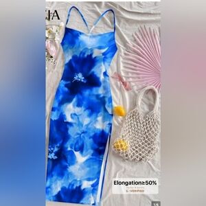 NWT Ladies Blue & White Floral Dress